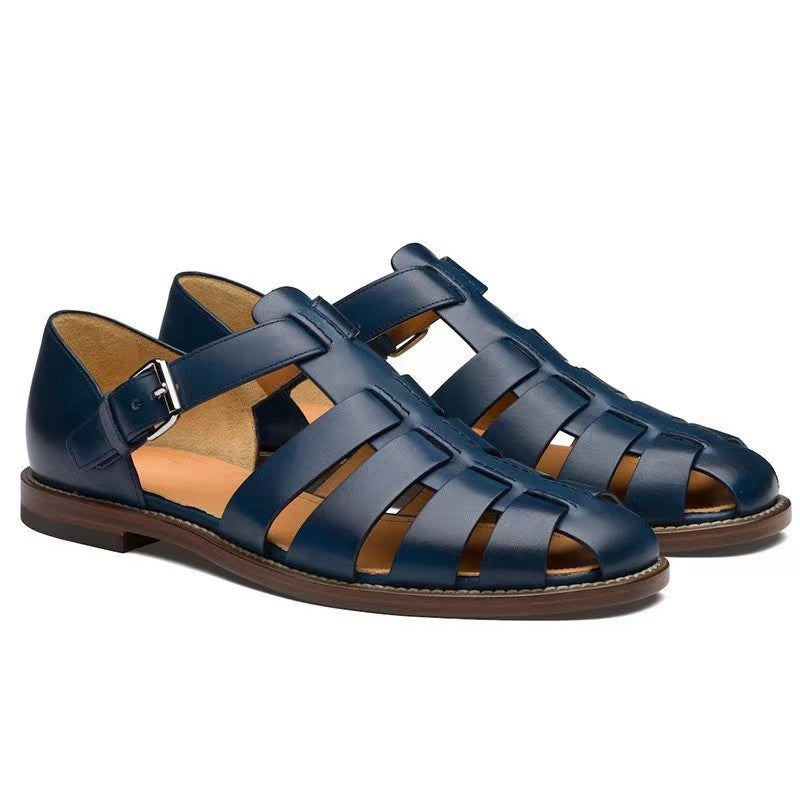 Men's Sport Sandals Closed Toe Outdoor Handmade Leather Sandal