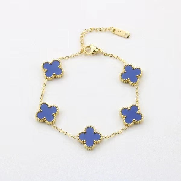 Four Leaf - Bracelet 18k Gold Plated Stainlesssteel Doubleside Aftermarket