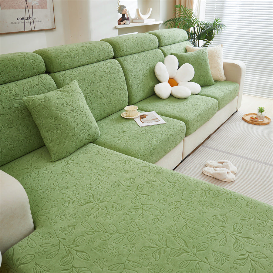 1 PC Jacquard Velvet Elastic Leather Sofa Cover, Simple All Inclusive Universal Set, All Season Universal Type, Lazy Person Anti Cat Scratching Sofa Hat