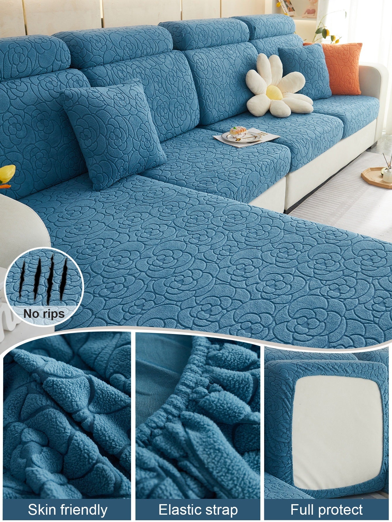 1pc Sofa Universal Cover, Universal Elastic Cover, All Inclusive Sofa Cushion, Lazy Cushion, All Season Cushion, Sofa Cover, Hood Towel