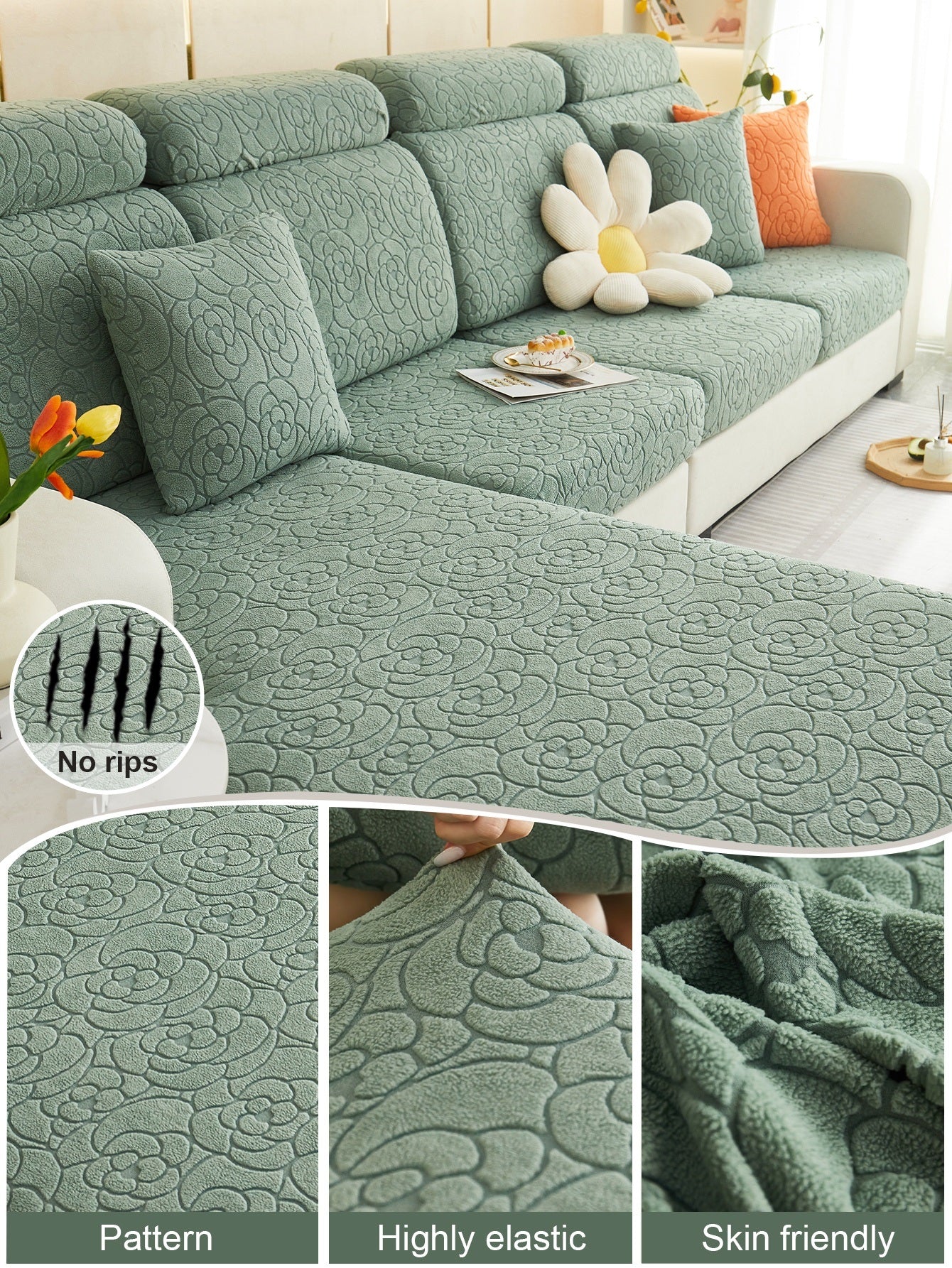 1pc Sofa Universal Cover, Universal Elastic Cover, All Inclusive Sofa Cushion, Lazy Cushion, All Season Cushion, Sofa Cover, Hood Towel