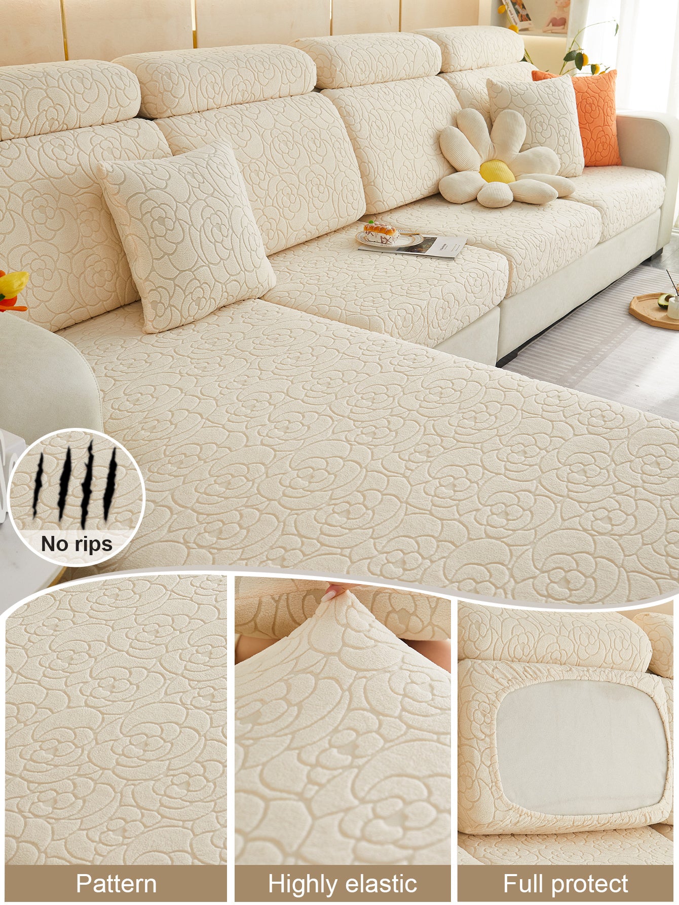 1pc Sofa Universal Cover, Universal Elastic Cover, All Inclusive Sofa Cushion, Lazy Cushion, All Season Cushion, Sofa Cover, Hood Towel