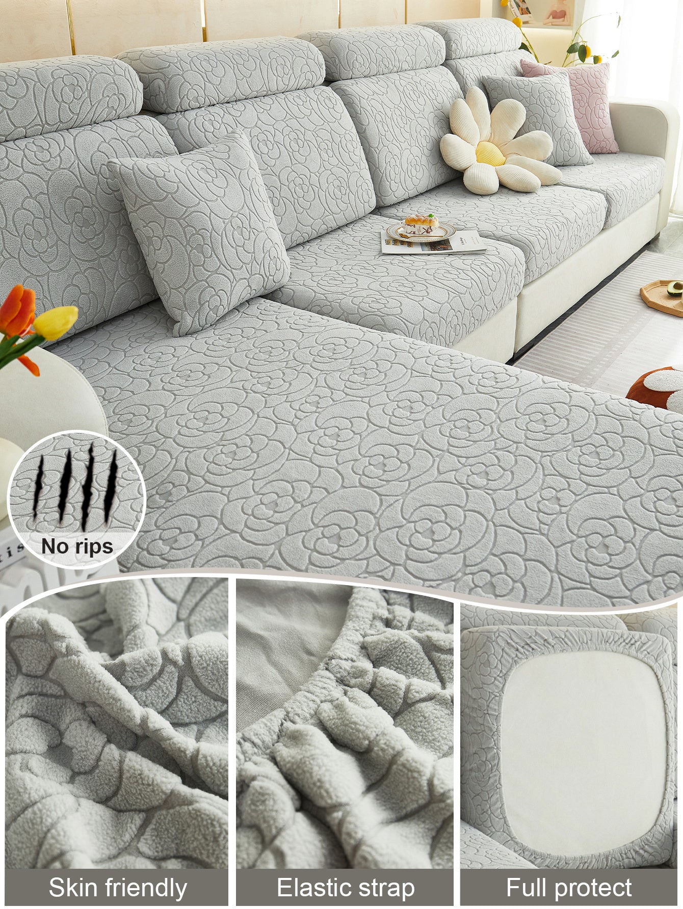 1pc Sofa Universal Cover, Universal Elastic Cover, All Inclusive Sofa Cushion, Lazy Cushion, All Season Cushion, Sofa Cover, Hood Towel