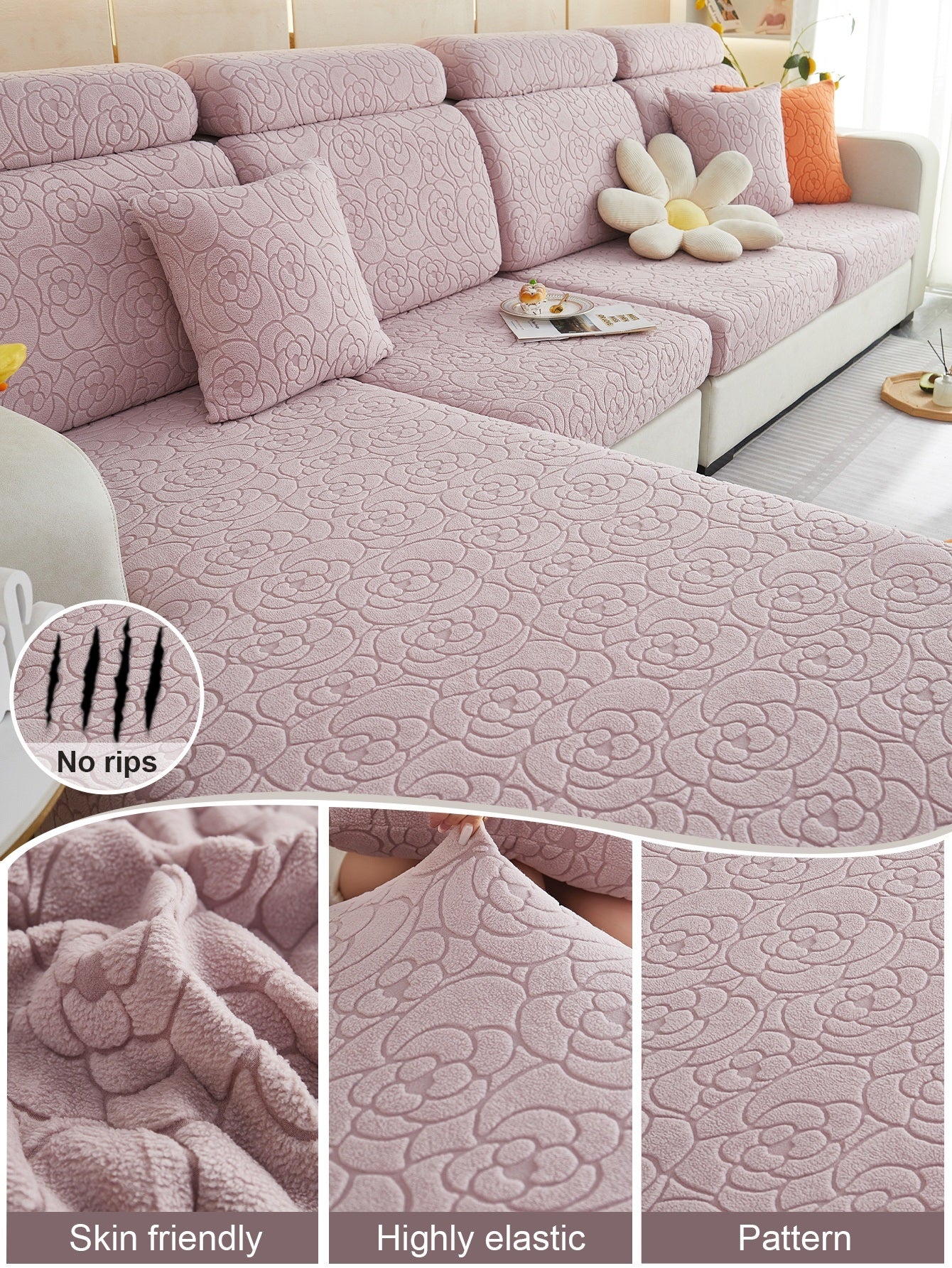 1pc Sofa Universal Cover, Universal Elastic Cover, All Inclusive Sofa Cushion, Lazy Cushion, All Season Cushion, Sofa Cover, Hood Towel