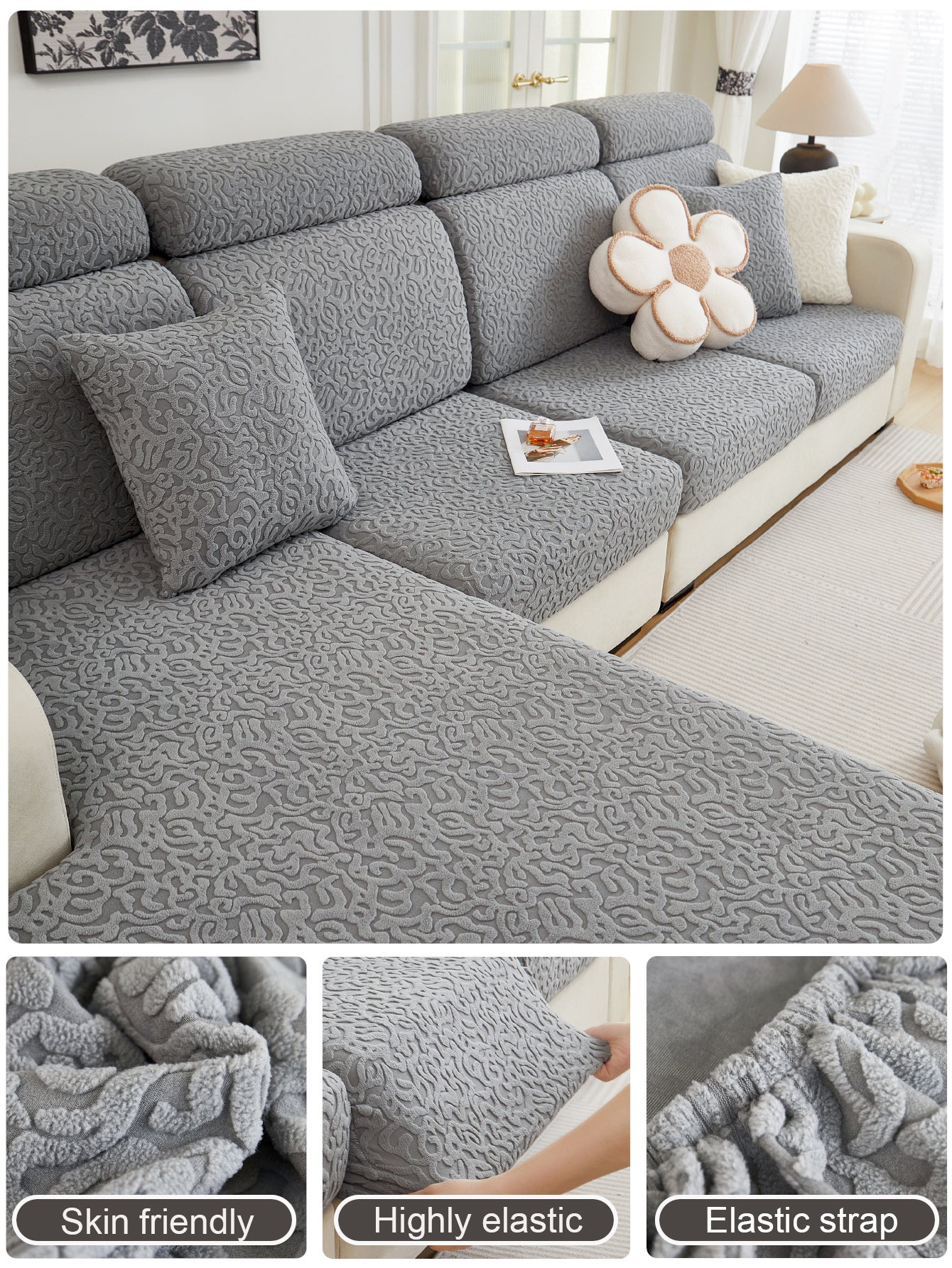 1 Pc Sofa Cover, All Inclusive Set, All Season Universal Backrest Cushion, Anti Cat Scratch Elastic
