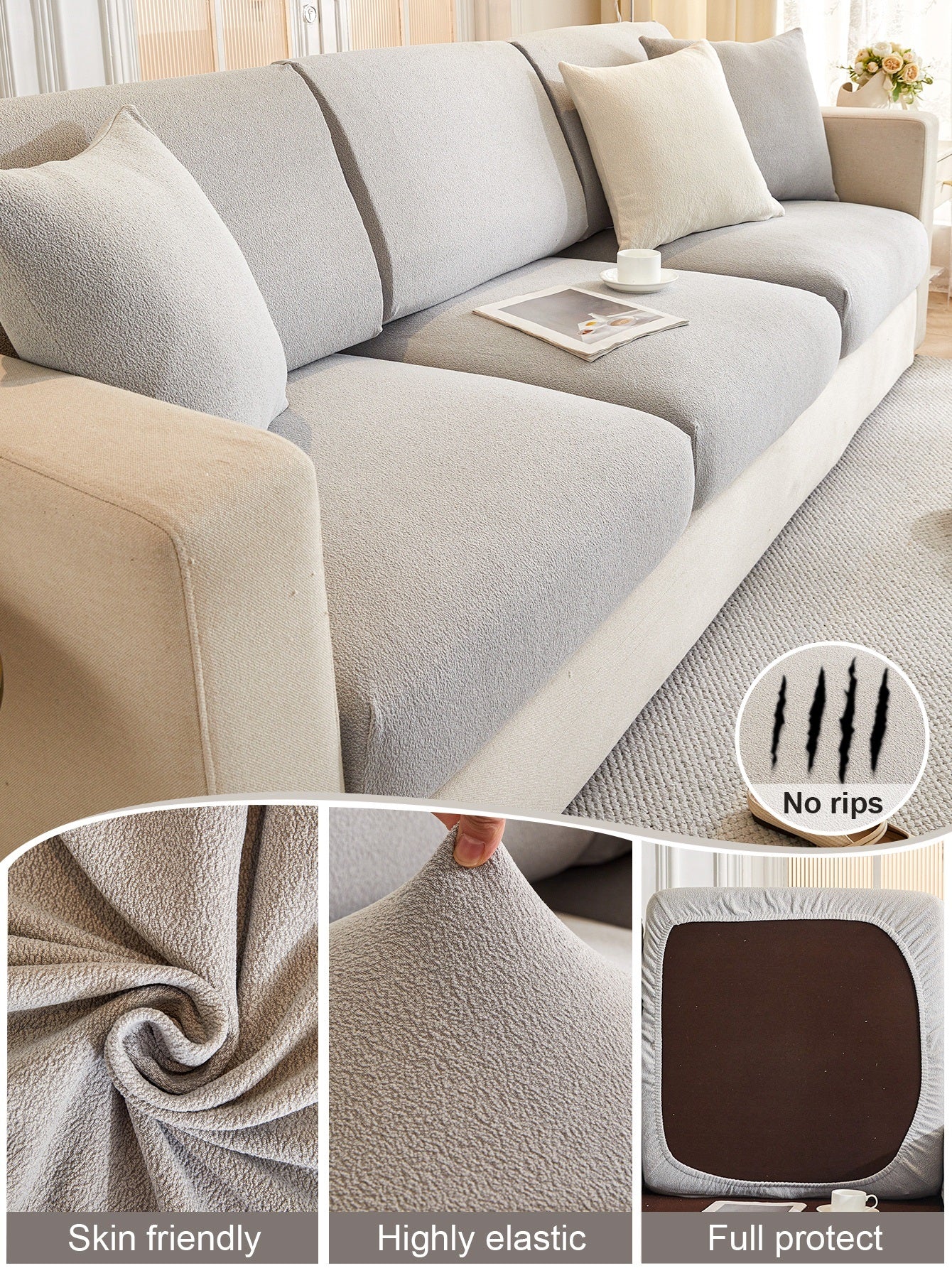 1 Pc Waterproof Teddy Velvet Sofa Cover All Inclusive Universal Set Four Seasons Universal Anti Cat Scratch Sofa Cover Cloth