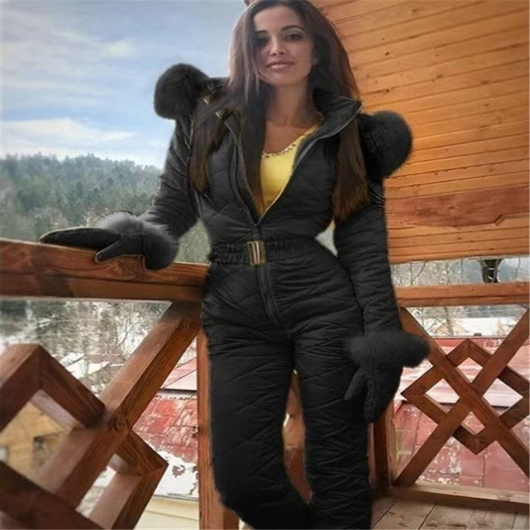 Women Winter Warm Snowsuit Outdoor Sports Pants Ski Suit Waterproof Jumpsuit