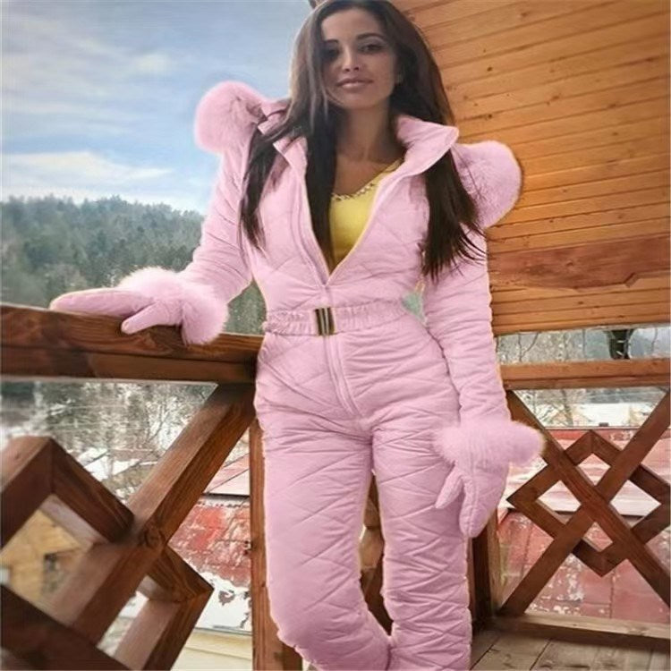 Women Winter Warm Snowsuit Outdoor Sports Pants Ski Suit Waterproof Jumpsuit