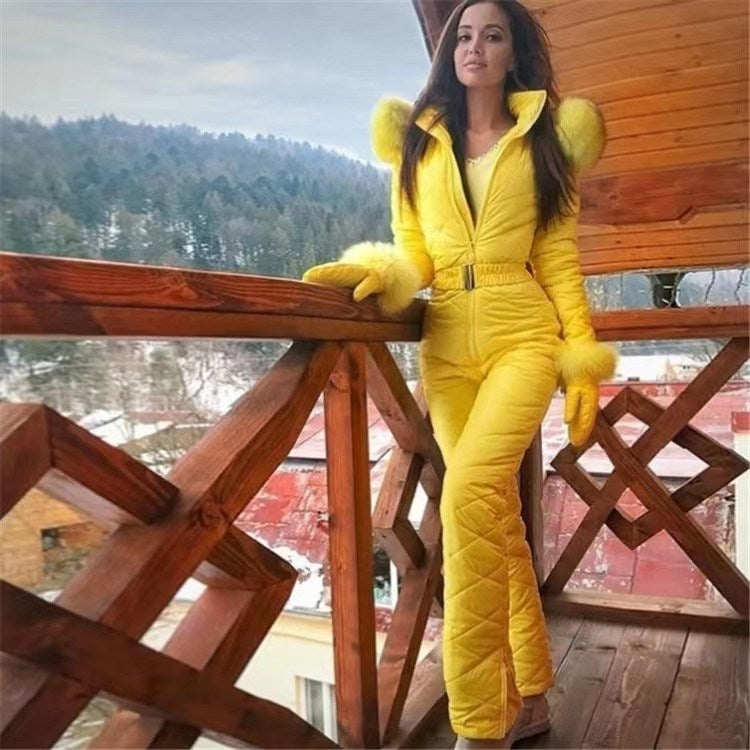 Women Winter Warm Snowsuit Outdoor Sports Pants Ski Suit Waterproof Jumpsuit