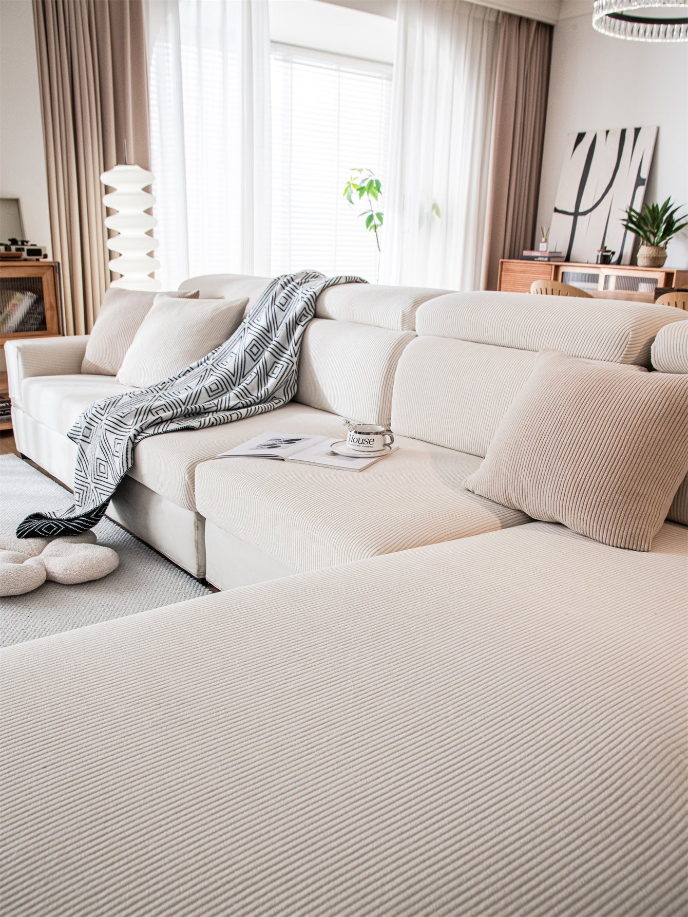 1 Pc Sofa Cover, Waterproof Hat, All Season Universal Cover, Seat Cushion, Cat Scratch, Fully Wrapped in Fleece