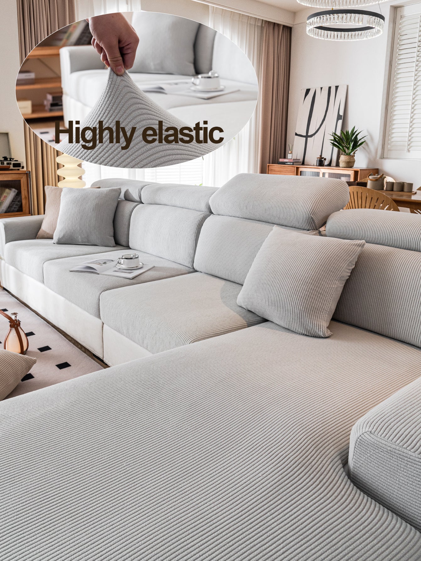 1 Pc Sofa Cover, Waterproof Hat, All Season Universal Cover, Seat Cushion, Cat Scratch, Fully Wrapped in Fleece