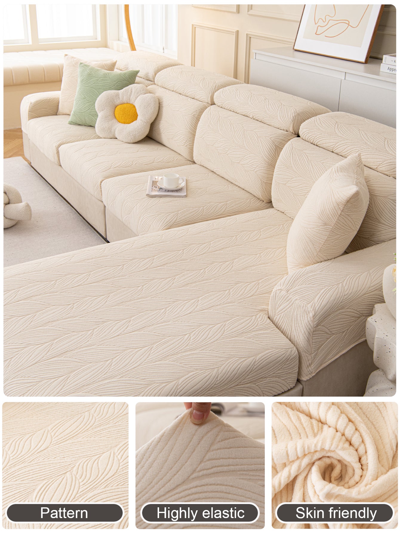 1 Pc Maiqiu Sofa Cover Elastic Full Package Set, Anti Cat Scratch and Anti Slip Sofa Pad, All Season Universal Backrest Towel Cover Cloth