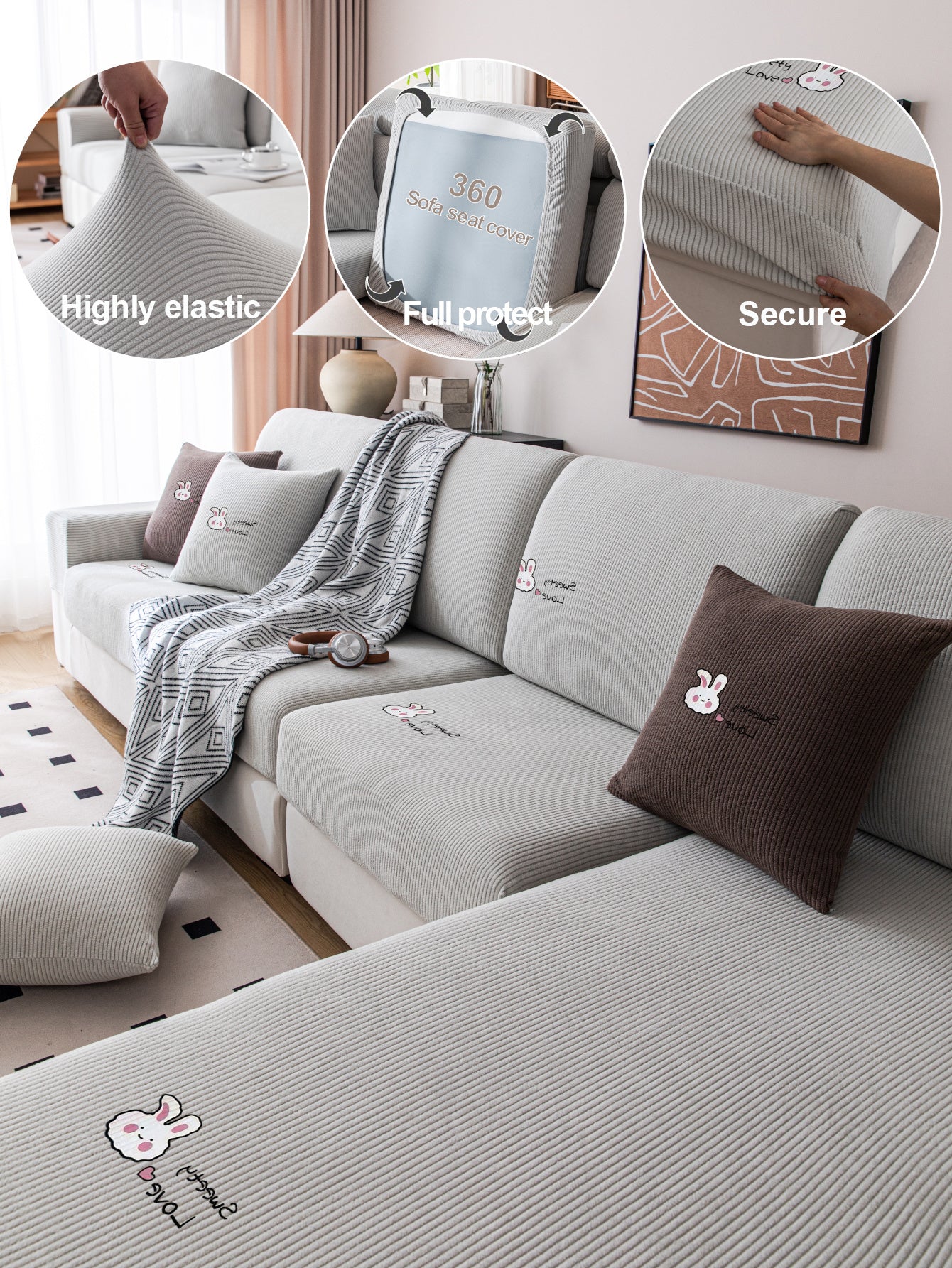 1 PC Dove Velvet Sofa Cover All Inclusive Universal Anti Cat Scratch All Season Universal Sofa Cover Cushion Sofa Hat