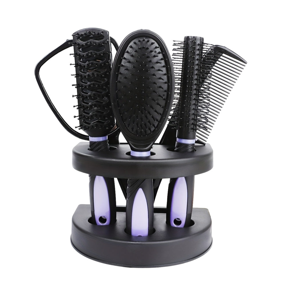 5pcs Professional Hairdressing Styling Set Detangling Hair Brush Airbag Comb With Makeup Mirror