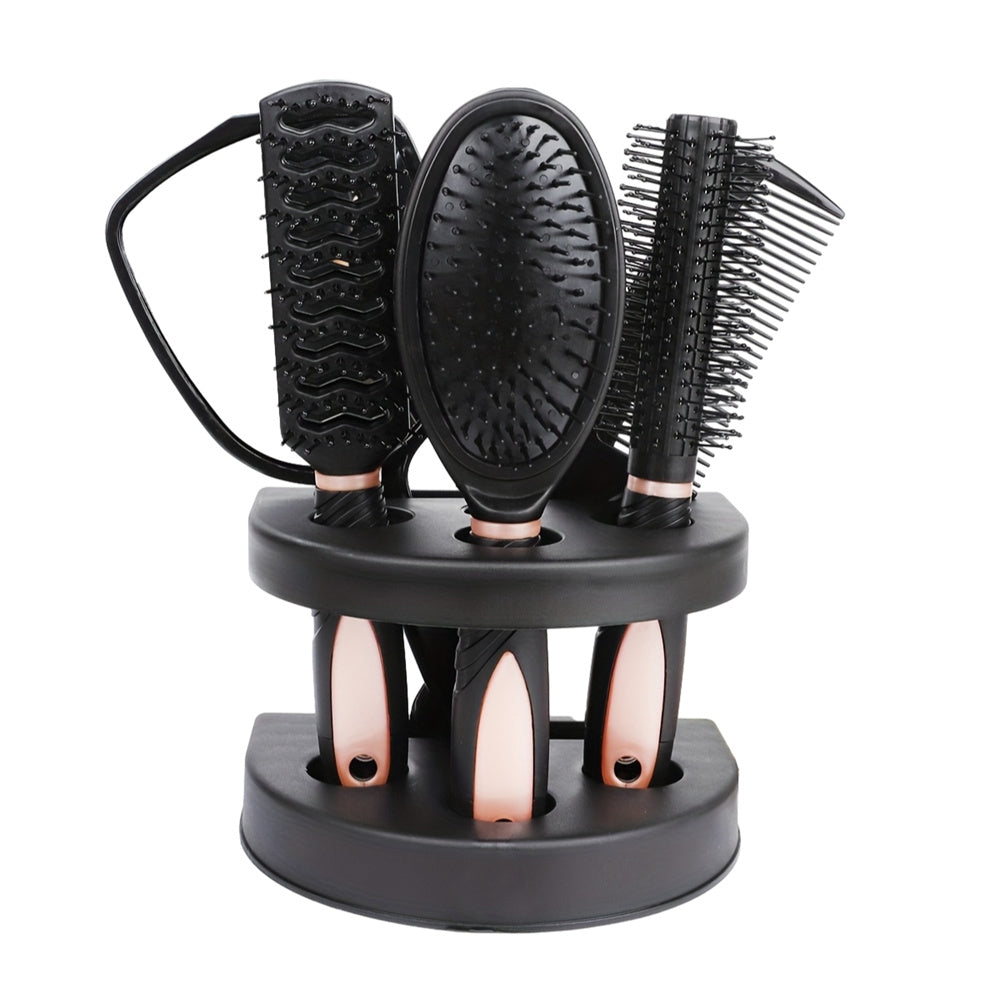 5pcs Professional Hairdressing Styling Set Detangling Hair Brush Airbag Comb With Makeup Mirror