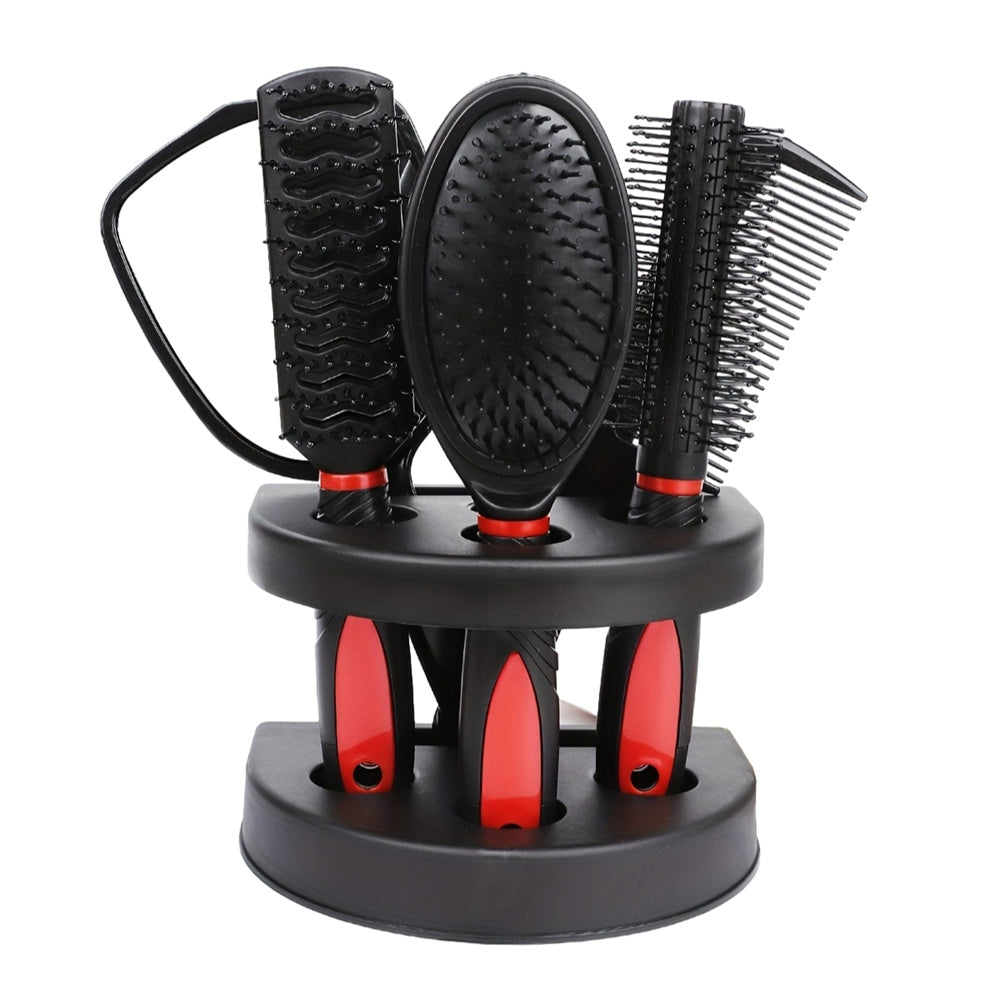 5pcs Professional Hairdressing Styling Set Detangling Hair Brush Airbag Comb With Makeup Mirror