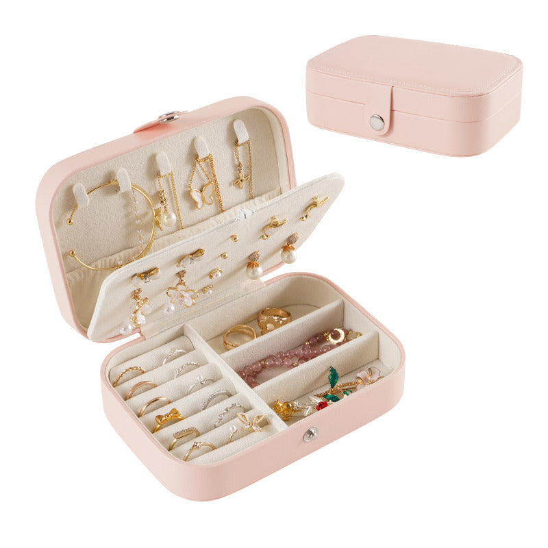 Travel Jewelry Box, PU Leather Small Jewelry Organizer for Women Girls