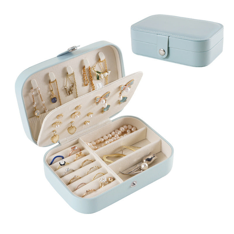 Travel Jewelry Box, PU Leather Small Jewelry Organizer for Women Girls