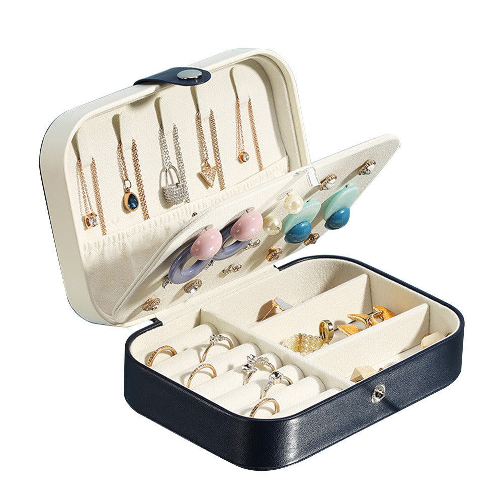 Travel Jewelry Box, PU Leather Small Jewelry Organizer for Women Girls