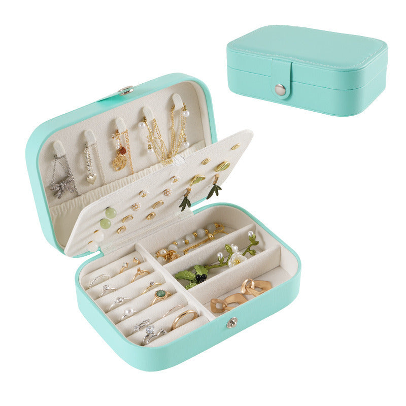 Travel Jewelry Box, PU Leather Small Jewelry Organizer for Women Girls