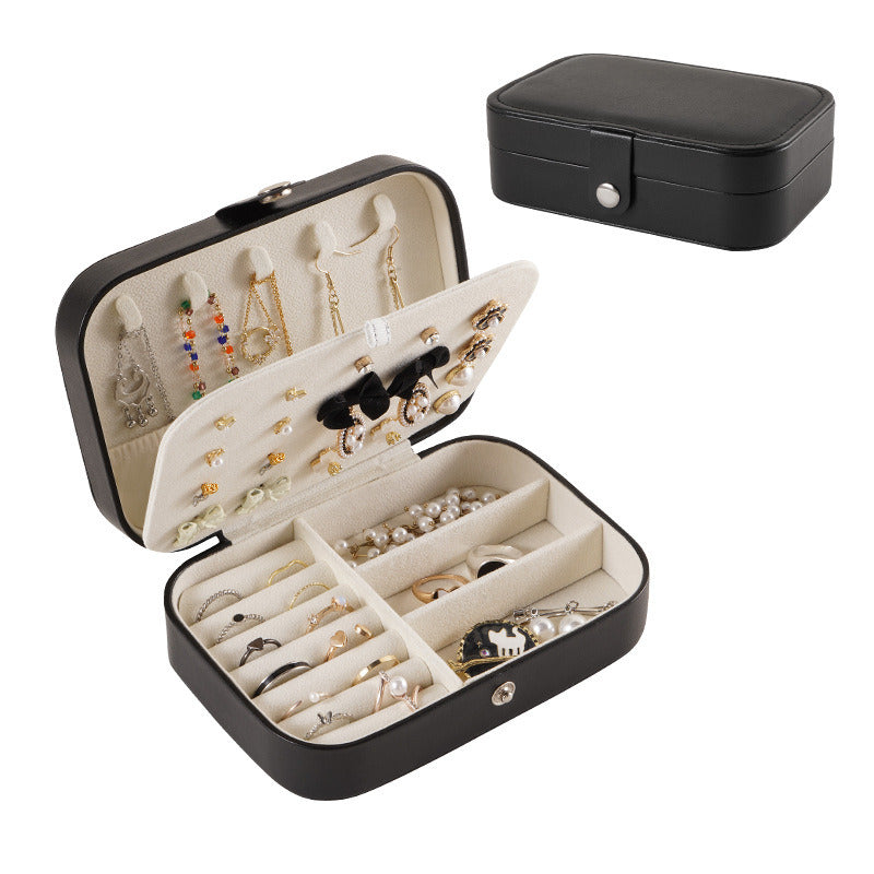 Travel Jewelry Box, PU Leather Small Jewelry Organizer for Women Girls