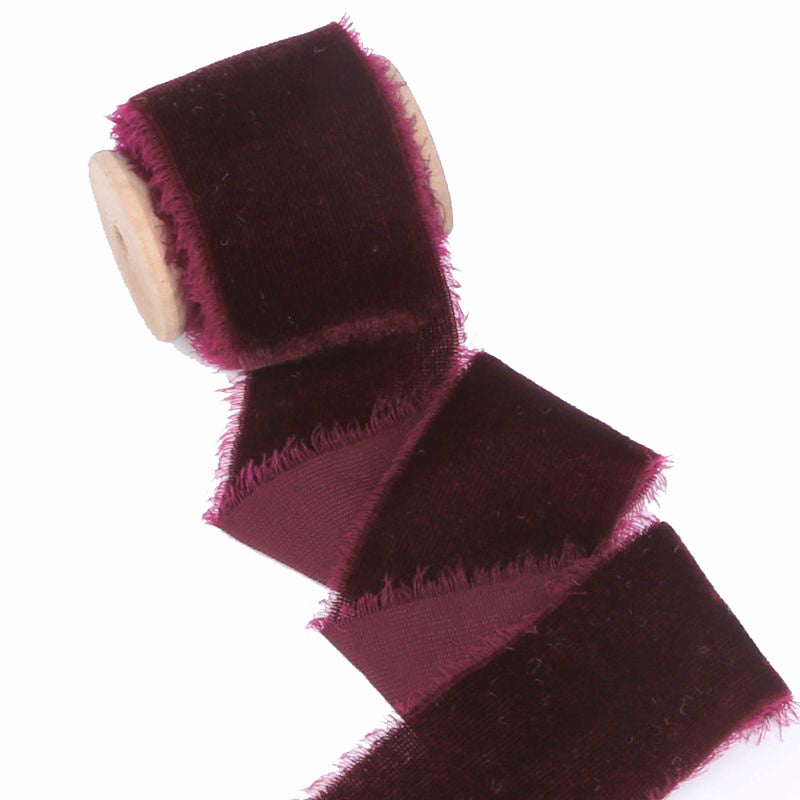 Velvet Ribbon for Gift Wrapping, Handmade Fringe Ribbons for Christmas Decorations