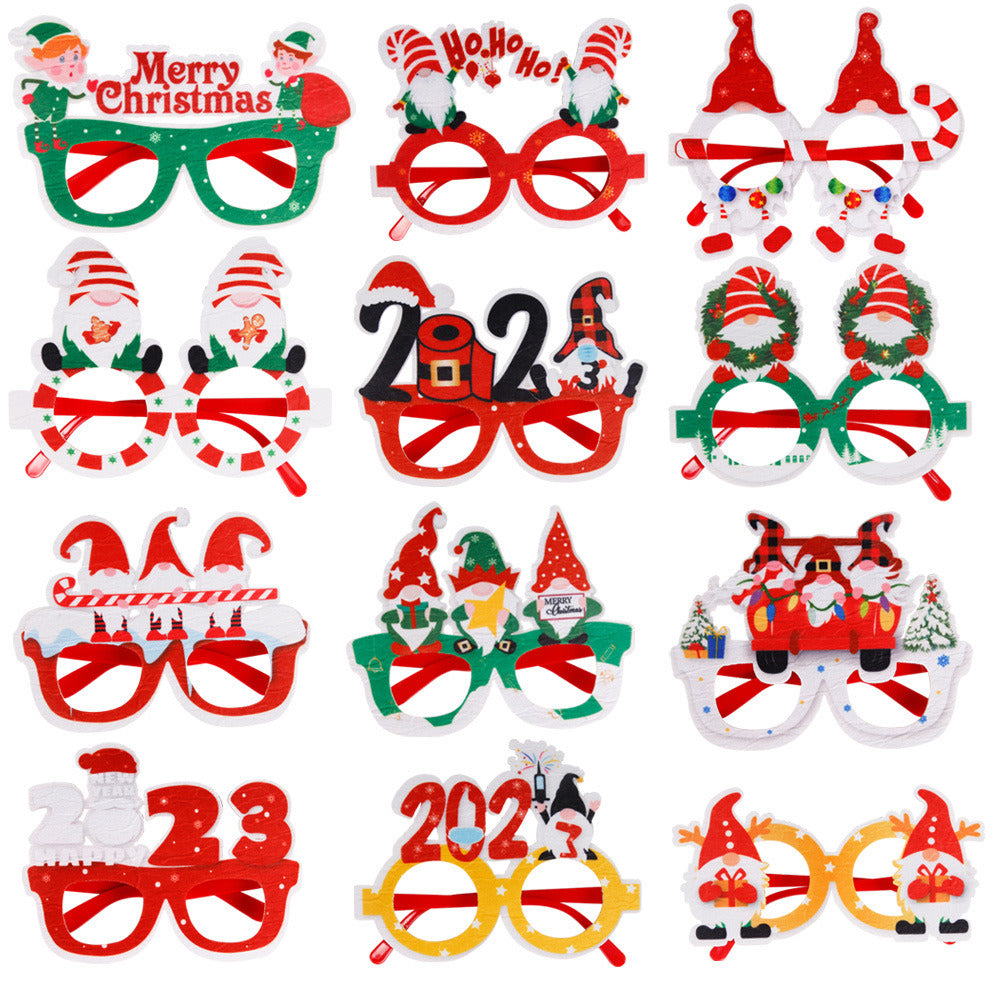 12 Styles Christmas Party Glasses Frames Christmas Decoration Eyeglasses Frame