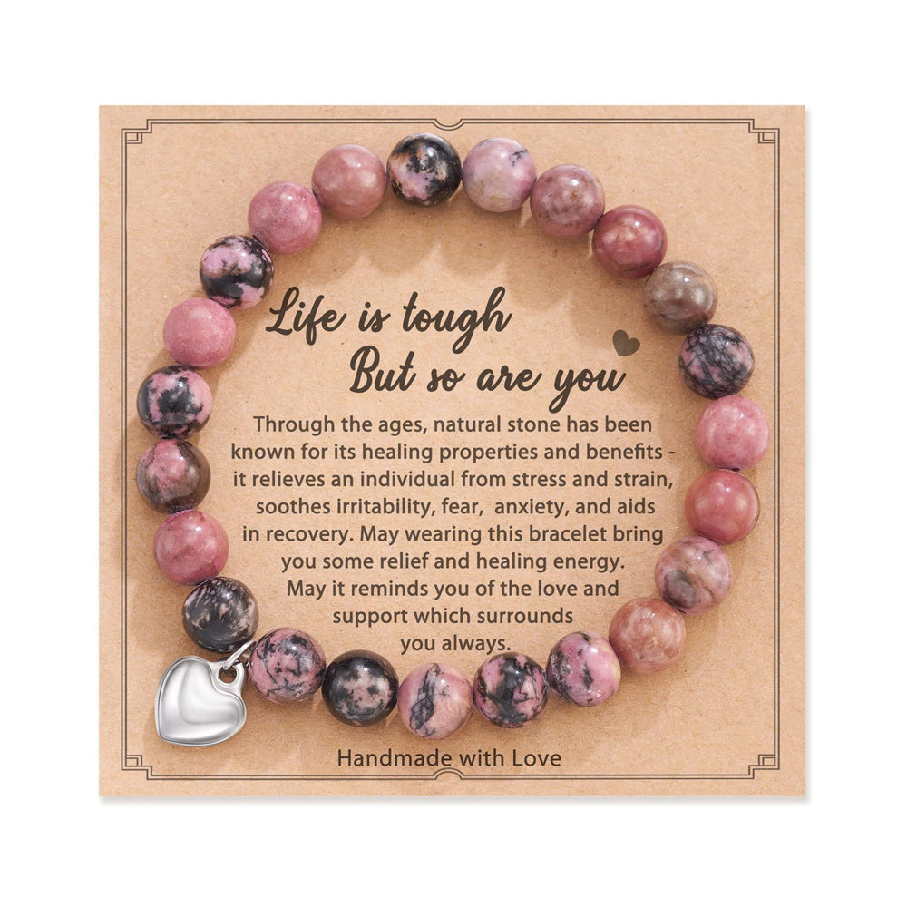 Natural Stone Amethyst Healing Bracelet Inspirational Gifts for Women