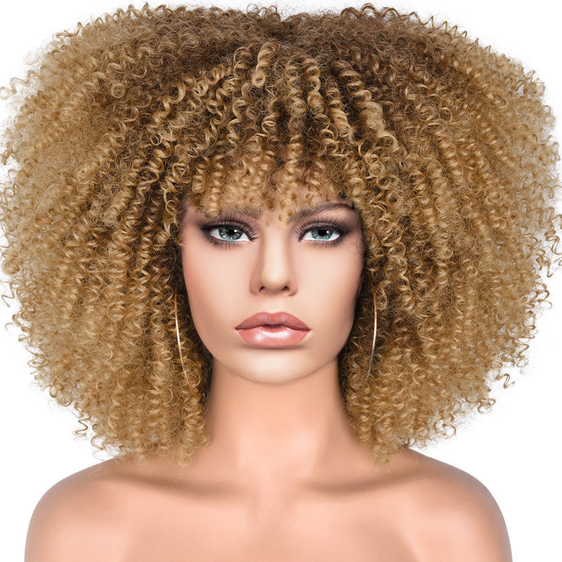 15Inch Curly Wigs for Black Women Afro Bomb Curly Wig