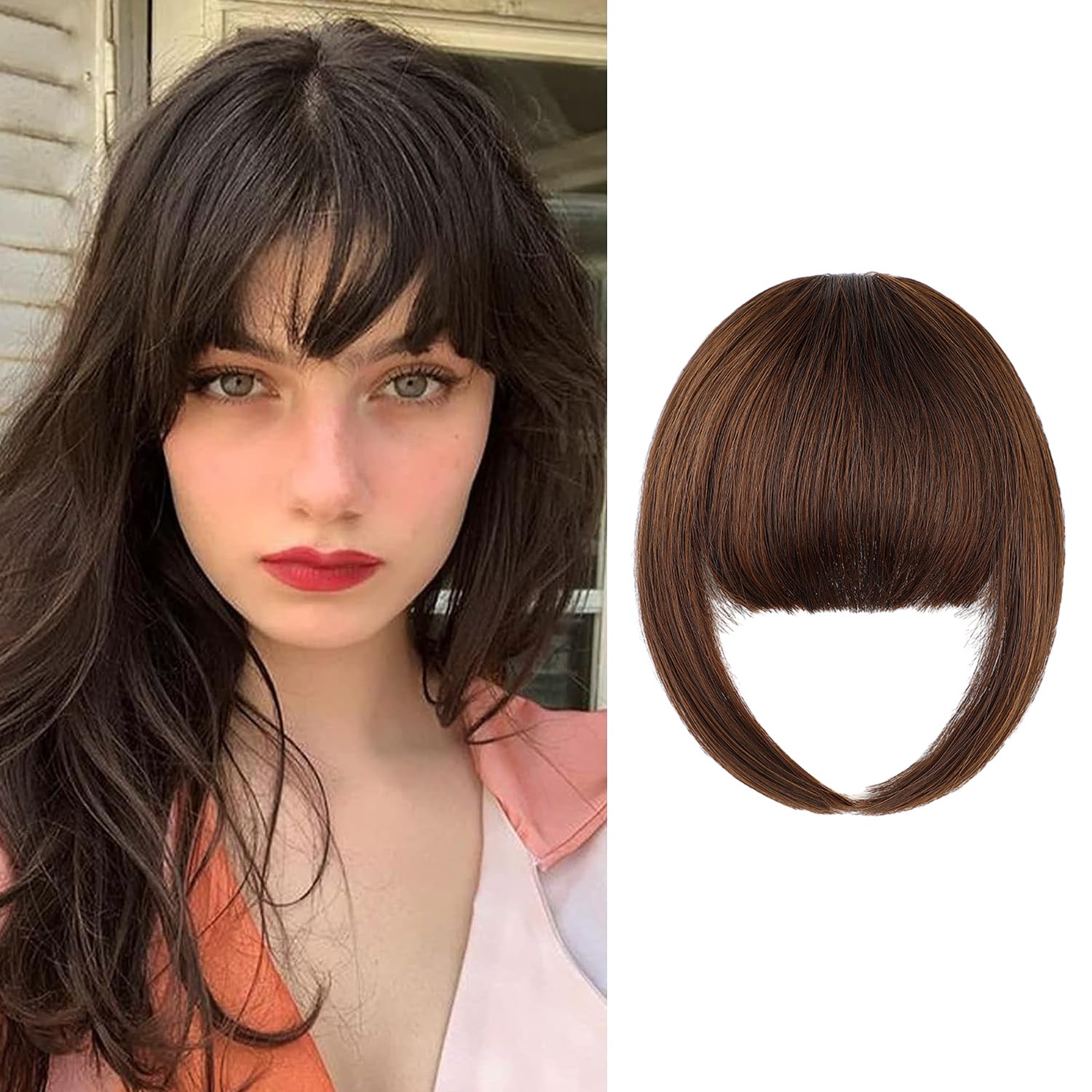 Clip In Bangs-Fake Bangs Hair Clip Real Human Hair Curtain Bangs