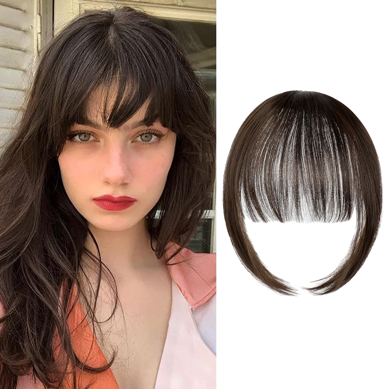 Clip In Bangs-Fake Bangs Hair Clip Real Human Hair Curtain Bangs