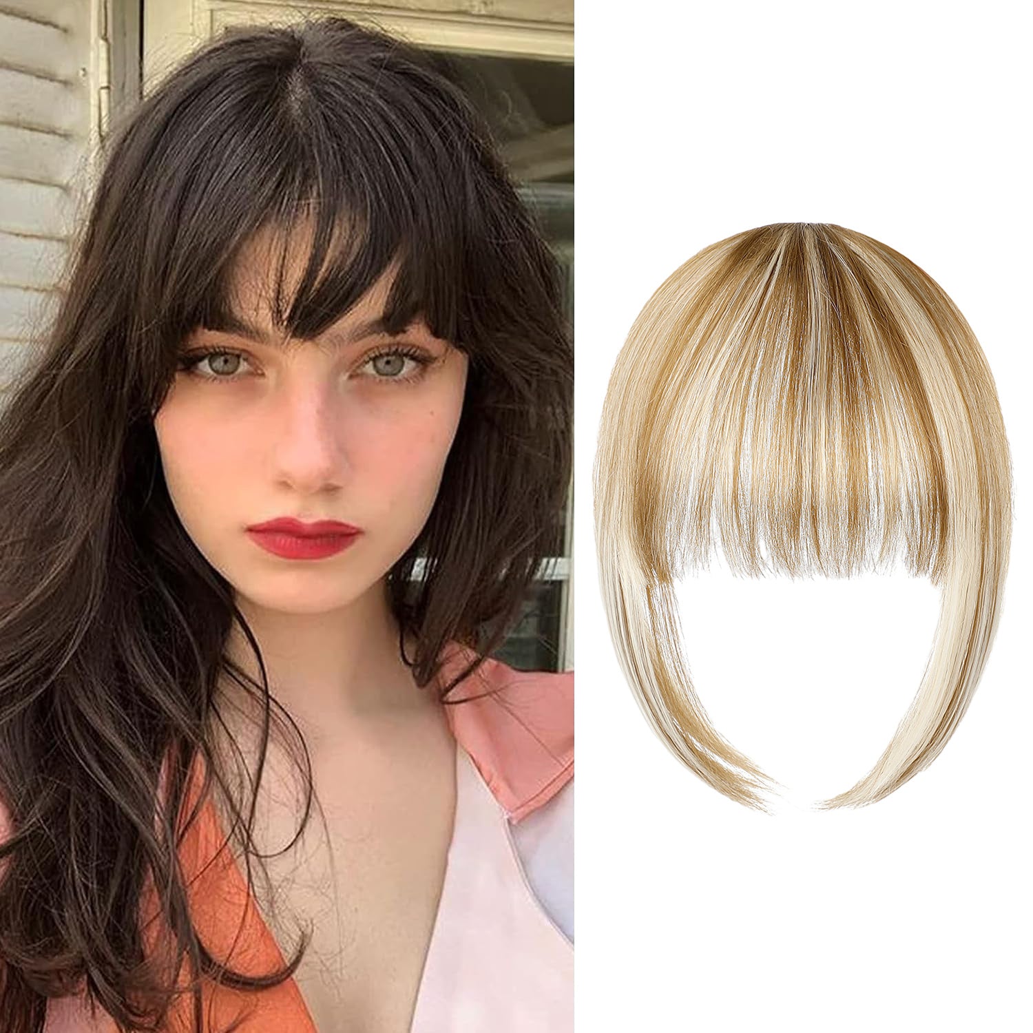 Clip In Bangs-Fake Bangs Hair Clip Real Human Hair Curtain Bangs