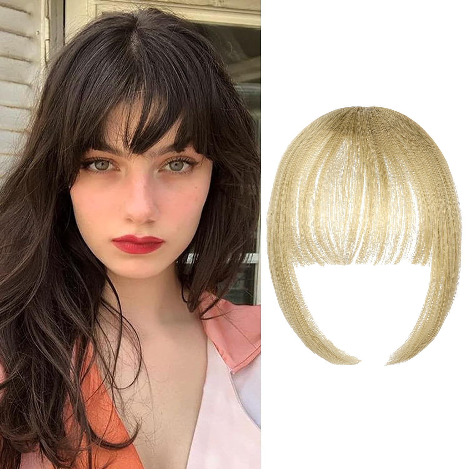 Clip In Bangs-Fake Bangs Hair Clip Real Human Hair Curtain Bangs