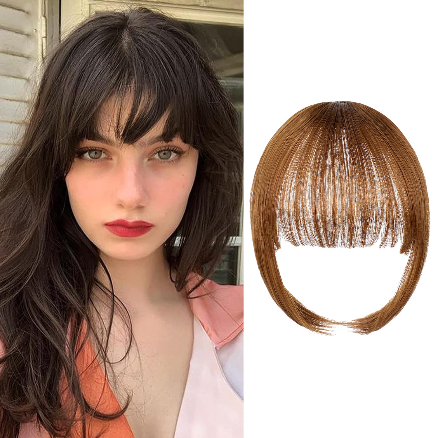 Clip In Bangs-Fake Bangs Hair Clip Real Human Hair Curtain Bangs