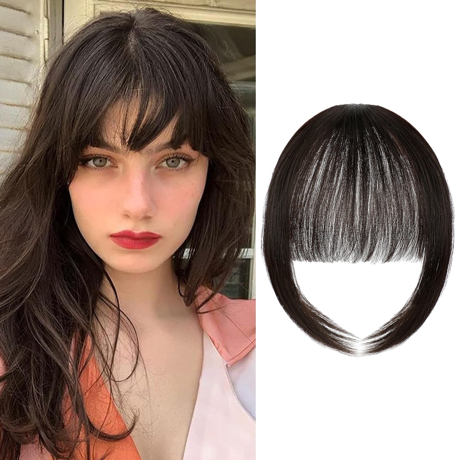 Clip In Bangs-Fake Bangs Hair Clip Real Human Hair Curtain Bangs