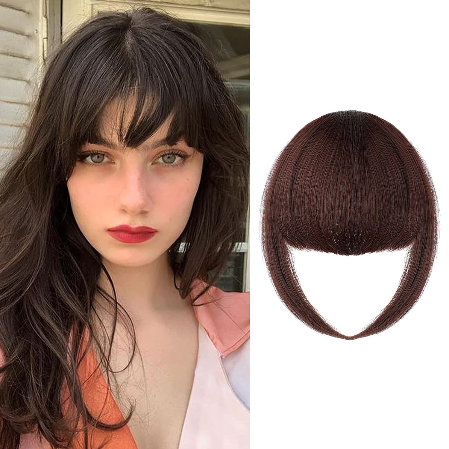 Clip In Bangs-Fake Bangs Hair Clip Real Human Hair Curtain Bangs