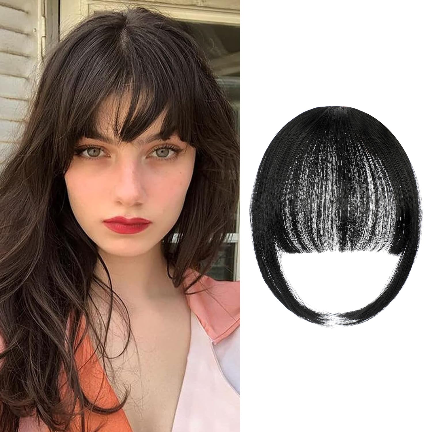 Clip In Bangs-Fake Bangs Hair Clip Real Human Hair Curtain Bangs