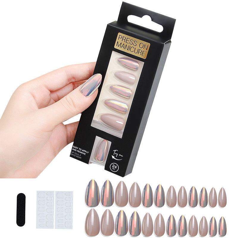 Press On Nails - Almond Press On Nails, 24 Soft Gel Fake Nails Kit