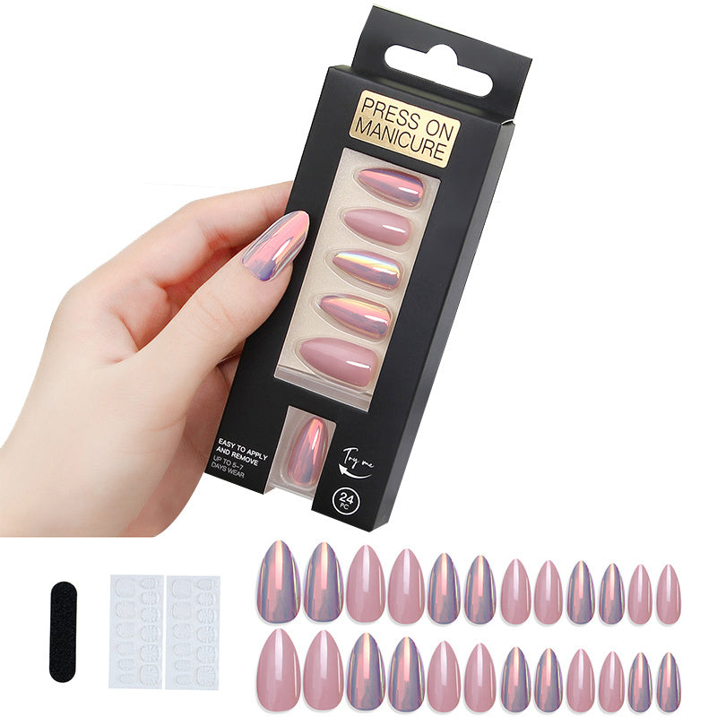 Press On Nails - Almond Press On Nails, 24 Soft Gel Fake Nails Kit