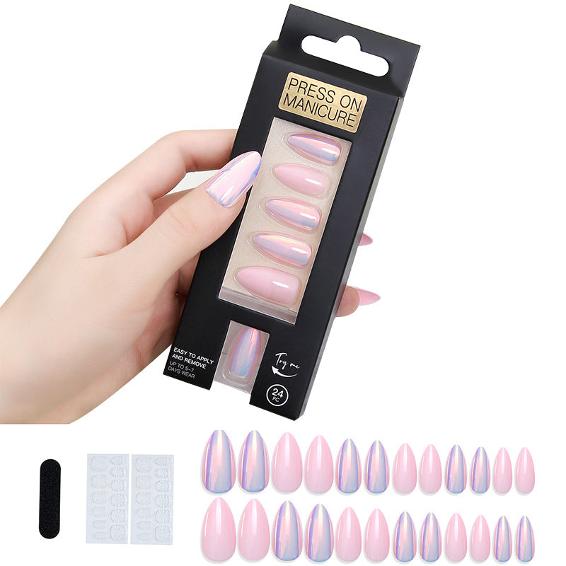 Press On Nails - Almond Press On Nails, 24 Soft Gel Fake Nails Kit