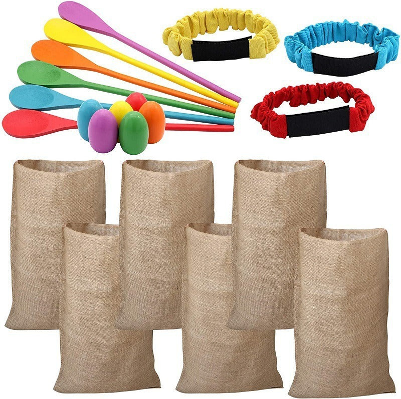 6 Pack Large Burlap Potato Sack Race Bags,Outside Yard Lawn Easter Carnival Games