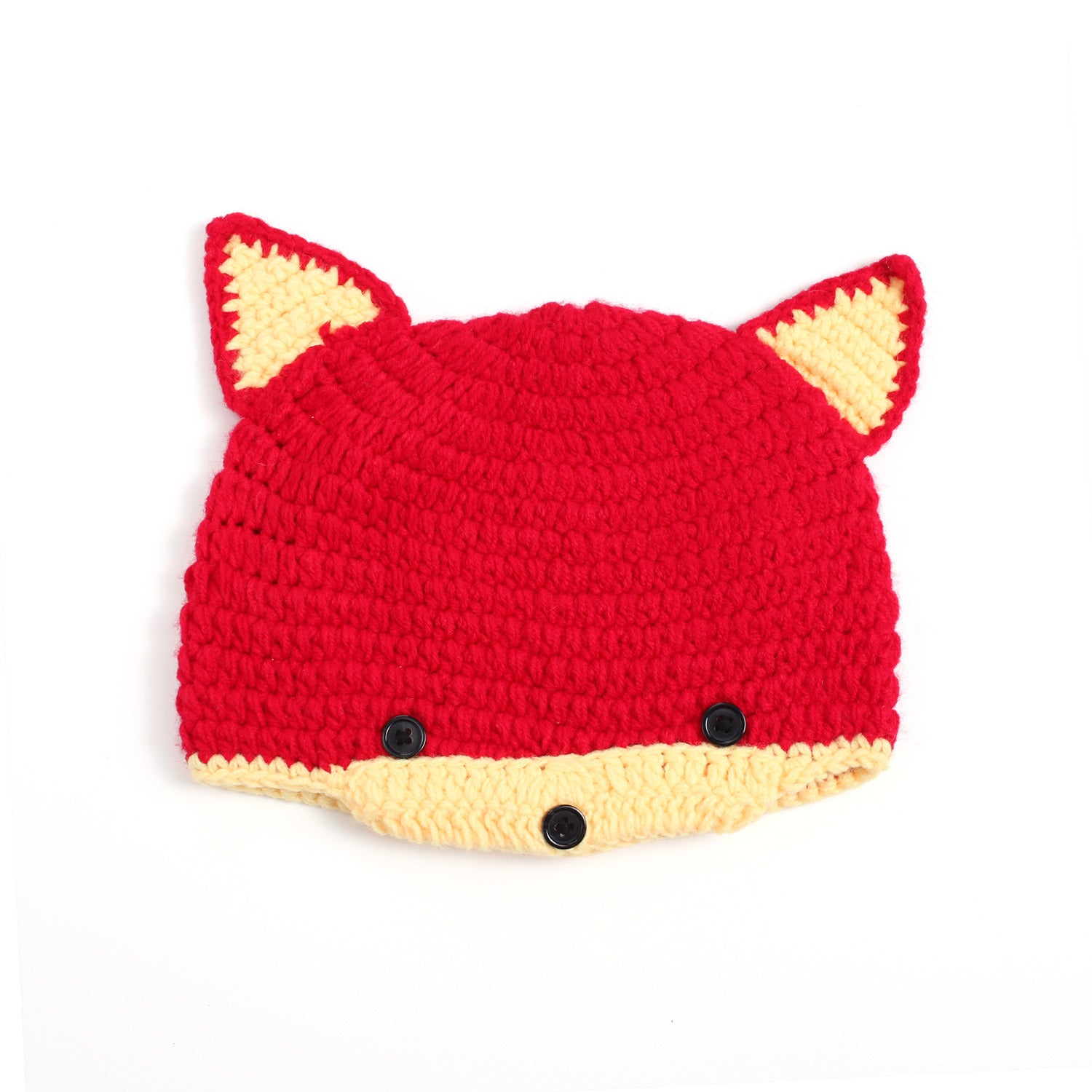 Handmade Baby Wool Woven Baby Fox Single Cap for Daily Wear Take,Party,Children's Activities