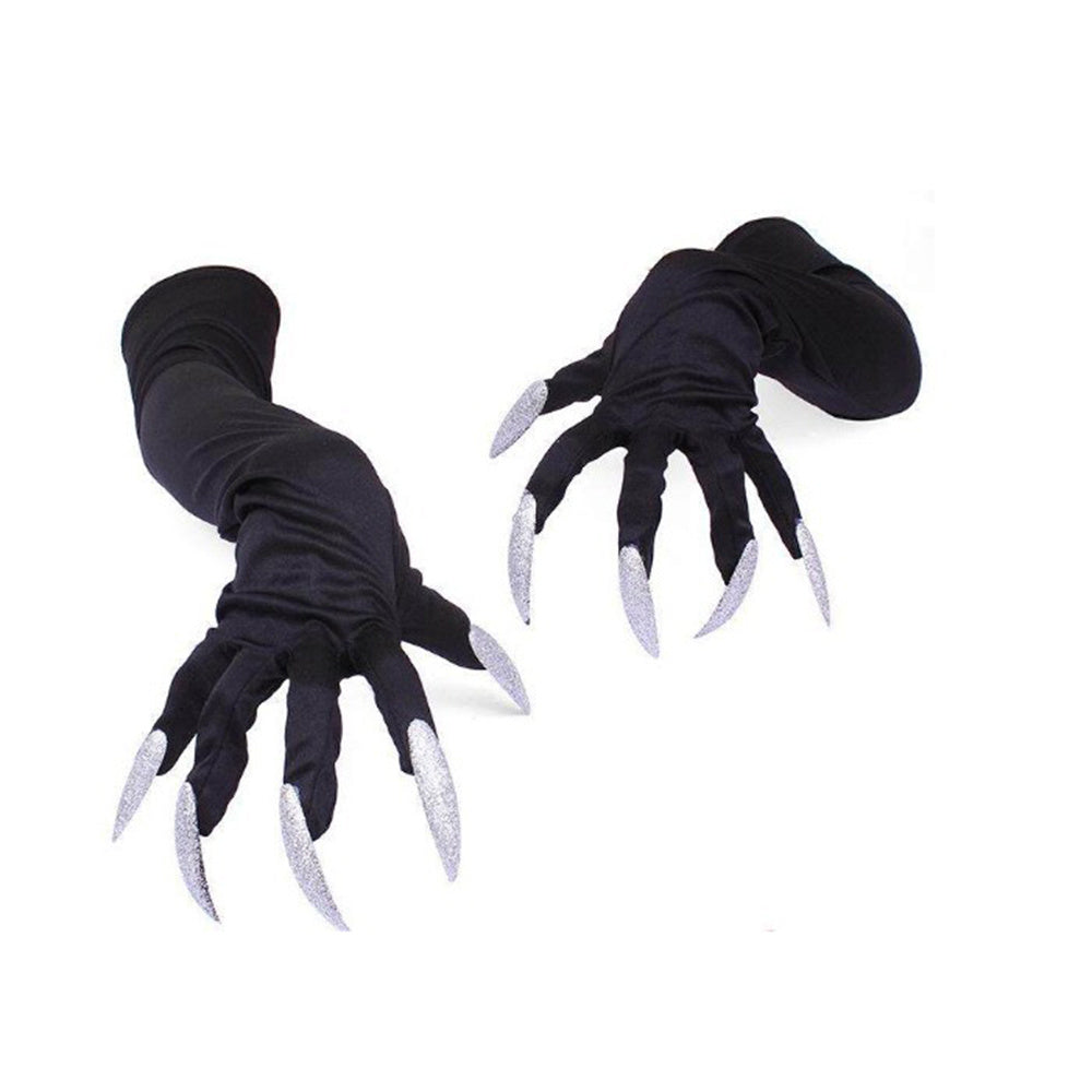 1 Pair Halloween Costume Paw Gloves Halloween Party Costume Long Nails Fingernails Clown Gloves