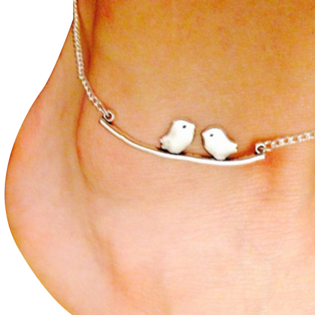 Beach Anklet Bracelet Silver Bird Animal Charm Ankle Chain Dainty Foot Chain