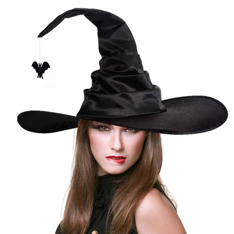 Halloween Witch Hat Women's Witch Hat Pleated Witch Cosplay Costume Accessories