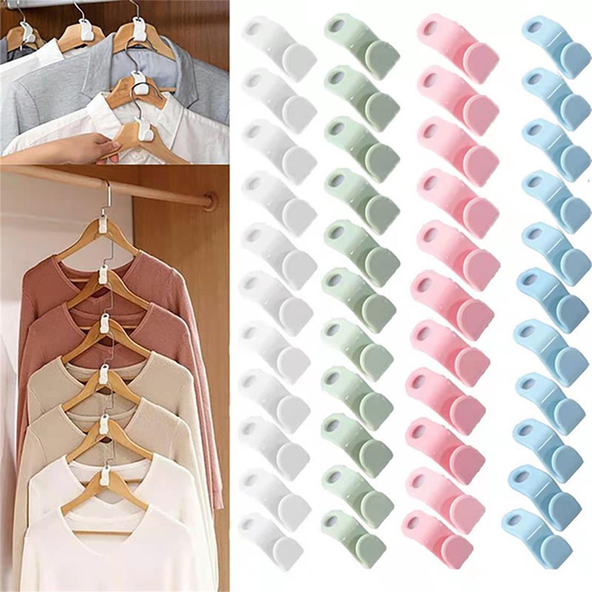 Clothes Hanger Connector Hooks Extender Clips 100 Pcs