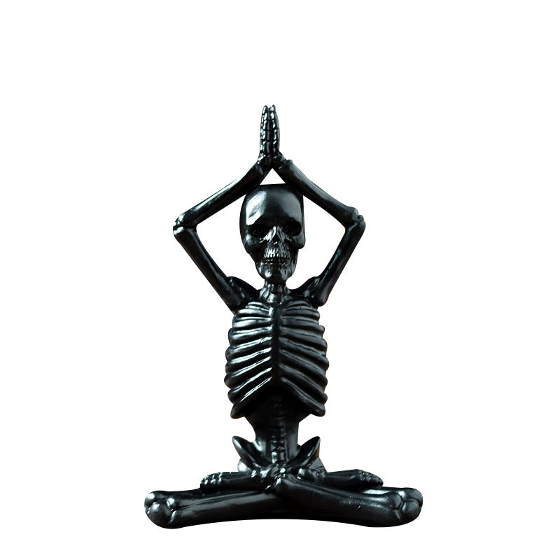 Bone Stretchers Skeletons in Yoga Poses Decorative Statue Set