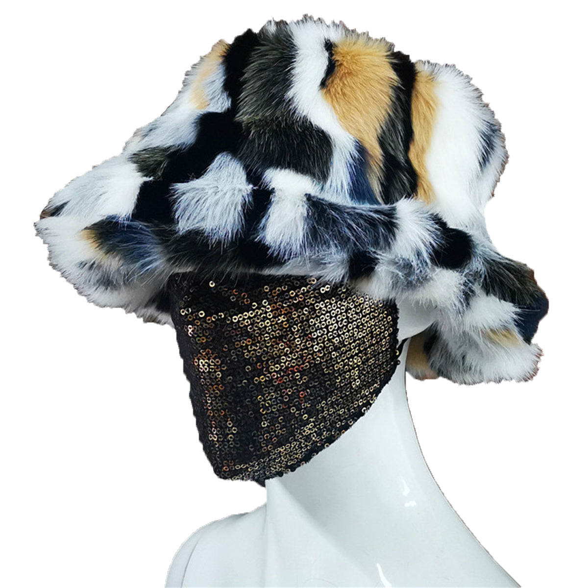 Faux fur British Basin Hat Ladies Warm Fisherman Hat New Autumn and Winter