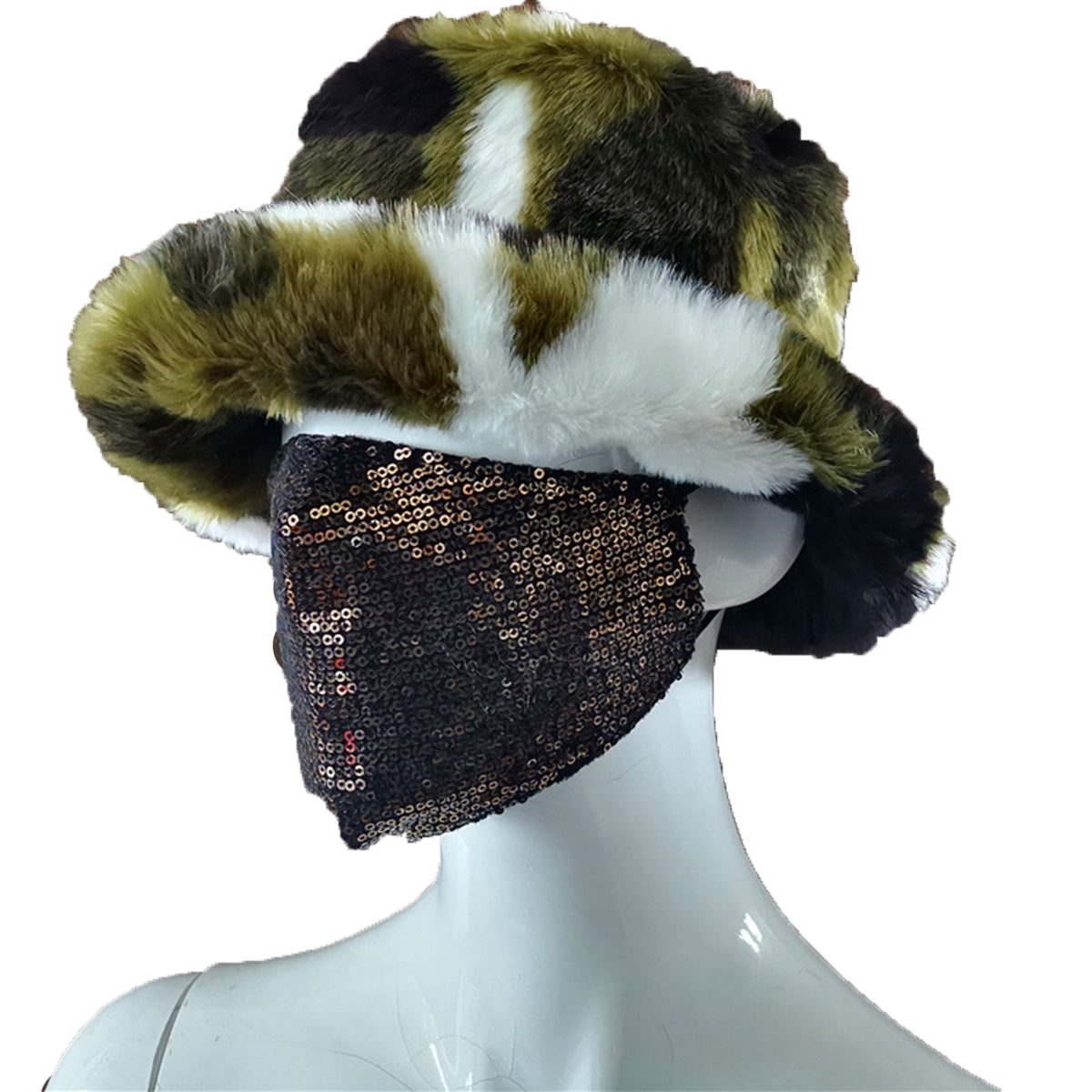 Faux fur British Basin Hat Ladies Warm Fisherman Hat New Autumn and Winter