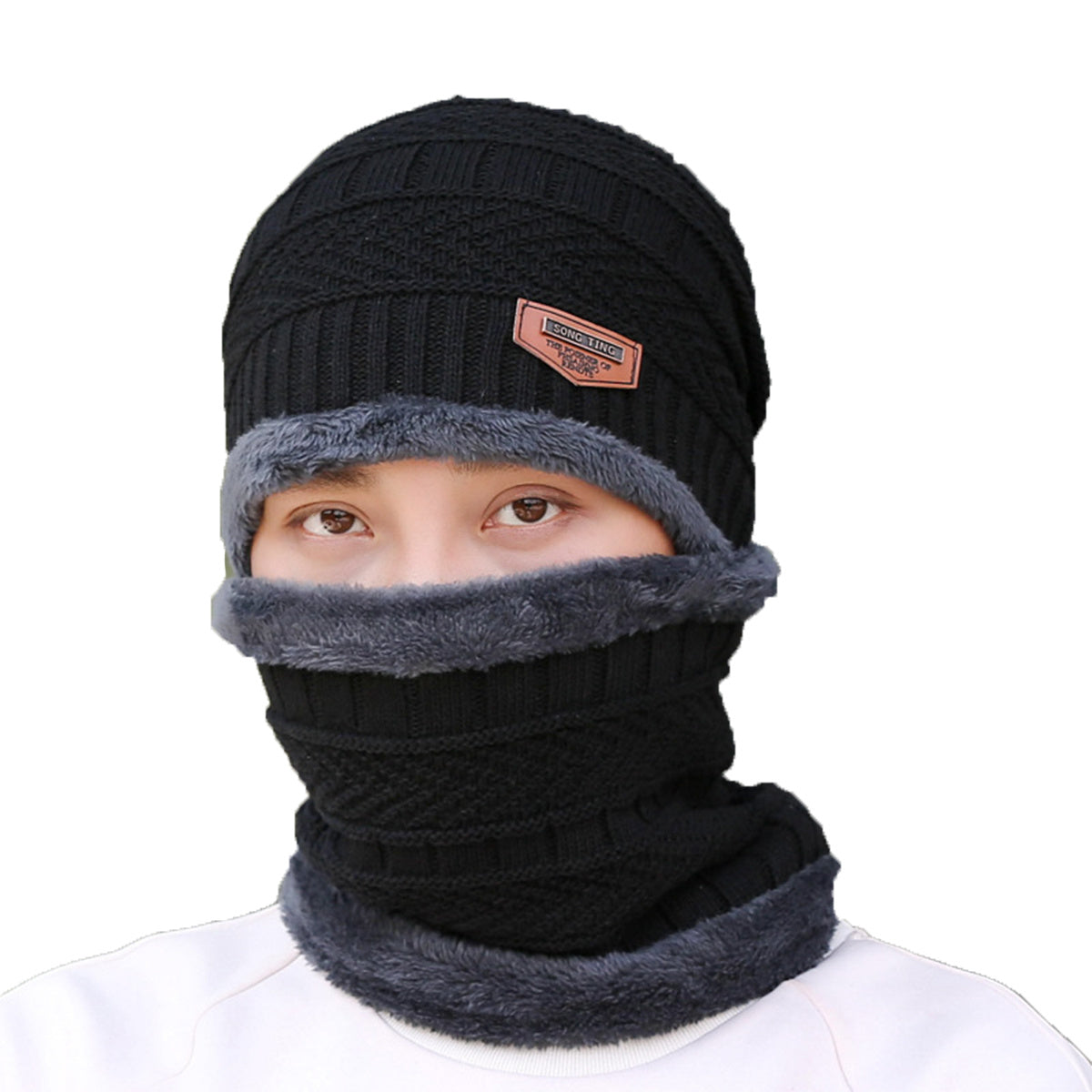 Autumn and Winter Hat and Velvet Warm Men and Women of The Same Style Cycling Ear Protectors Pullover Knitted Hat